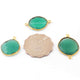 3 Pcs Green Onyx  24k Gold Plated  Faceted Round Shape Gemstone Bezel Double Bail Connector- 23mmx17mm-27mmx19mm  PC655 - Tucson Beads