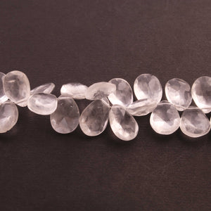 1 Strands Crystal Quartz Faceted Briolettes - Pear Shape Briolettes  13mmx10mm-15mmx10mm 7.5 Inches BR385 - Tucson Beads