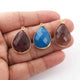 3   Pcs Mix Stone Faceted Pear Shape 24k Gold Plated Pendant&Connector- 26mmx17mm-27mmx18mm-PC680 - Tucson Beads