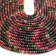 1 Long Strand Multi Tourmaline  Smooth Roundelles -Tourmaline Roundelles Beads - Gemstone Rondelles - 6mm -14.5 Inches BR0432 - Tucson Beads