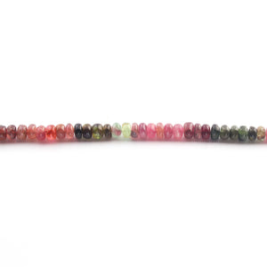 1 Long Strand Multi Tourmaline  Smooth Roundelles -Tourmaline Roundelles Beads - Gemstone Rondelles - 6mm -14.5 Inches BR0432 - Tucson Beads