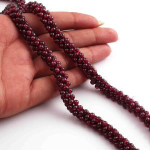 1 Strand Garnet Braided Strand maroon burgundy red many stones All there garnets heavy stranded Spanish garnet necklace BR01021 - Tucson Beads