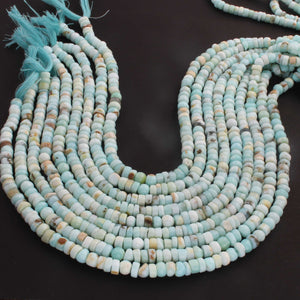 1  Long Strand Beautiful Peru Opal Smooth Heishi Tyre Beads -Peru Opal Gemstone Beads- 4mm-7mm-13 Inches BR02957 - Tucson Beads