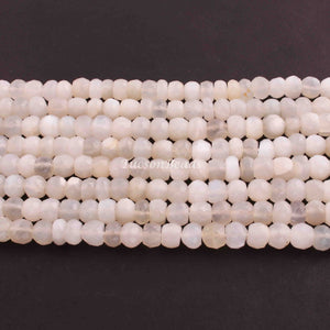 1 Long Strand White Moonstone  Faceted  Rondelles- Rondelles Beads -8mm- 14  Inches BR01026 - Tucson Beads