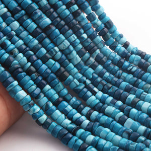 1  Long Strand Beautiful Shaded Dark Blue Opal Smooth Heishi Tyre Beads - Dark Blue Opal Gemstone Beads- 6mm-7mm-13 Inches BR02992 - Tucson Beads