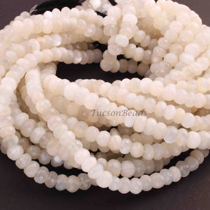 1 Long Strand White Moonstone Faceted  Rondelles- Rondelles Beads - 9mm-11mm- 14  Inches BR01027 - Tucson Beads