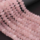 1  Long Strand Rose Quartz Faceted Rondells -Round  Shape  Rondells 7mmx9mm -9.5 Inches BR0834 - Tucson Beads