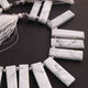 1 Long Strand White Howlite Smooth Rectangle Shape Briolettes - Smooth Briolettes  14mmx8mm-32mmx8mm - 9 Inches  BR01641 - Tucson Beads