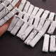 1 Long Strand White Howlite Smooth Rectangle Shape Briolettes - Smooth Briolettes  14mmx8mm-32mmx8mm - 9 Inches  BR01641 - Tucson Beads