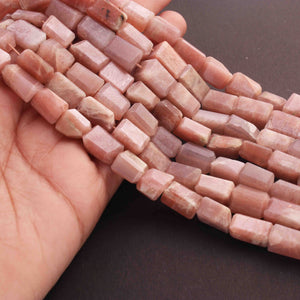 1 Long Strand Peach Moonstone Faceted Tumbled Shape, Nuggets Beads  , Briolettes - 11mmx9mm-15mmx9mm- 10 inches BR01639 - Tucson Beads