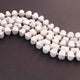 1 Long Strand White Howlite Faceted Fancy Shape Briolettes -Faceted Briolettes  12mmx9mm-12mmx7mm -9.5 Inches  BR01640 - Tucson Beads