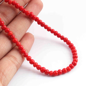 1 Strand Red Coral Smooth Beads Balls Beads, Gemstone Balls Beads-4mm -14.5 Inches br1008 - Tucson Beads