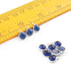 10  Pcs Blue Glass Hydro  925 Silver Plated Faceted - Round Shape Faceted Pendant -10mm-7mm PC918 - Tucson Beads