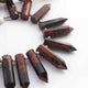 1 Long Strand  Red Jasper Faceted Briolettes - Fancy Shape Briolettes -32mmx9mm-25mmx7mm - 9.5 Inches BR01633 - Tucson Beads