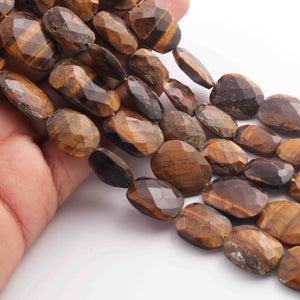 1  Strand Brown Tiger Eye  Faceted Briolettes  - Assorted Briolettes -21mmx15mm-11mmx10mm 10.5 Inches BR01627 - Tucson Beads