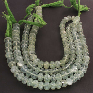 1 Strand Prehnite Faceted Rondelles - Round Shape Rondelles  - 5mm-12mm - 10 Inches BR02006 - Tucson Beads