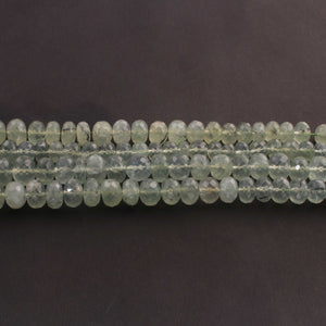 1 Strand Prehnite Faceted Rondelles - Round Shape Rondelles  - 5mm-12mm - 10 Inches BR02006 - Tucson Beads