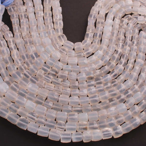 1  Long Strand Gray Chalcedony Faceted Briolettes -Cube Shape  Briolettes  6mm-7mm- 8 Inches BR02579 - Tucson Beads