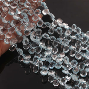 1 Strand  Amazing Quality Natural  Blue Topaz Faceted Briolettes -Pear Shape Briolettes -10mmX5mm-6mmx4mm-9 inches BR02759 - Tucson Beads