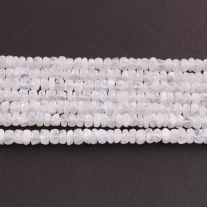 1 Strand White Rainbow Moonstone  Faceted  Rondelles- Rondelles Beads -5mm- 12 Inches BR2191 - Tucson Beads