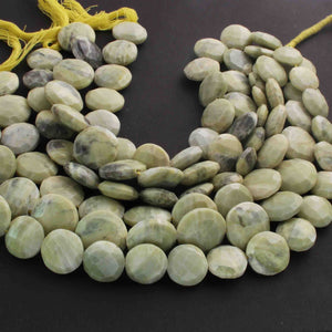 1  Long Strand Shaded Yellow Opal Faceted Briolettes -Coin Shape Briolettes - 13mmx19mm 10- Inches BR01624 - Tucson Beads