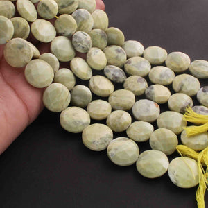 1  Long Strand Shaded Yellow Opal Faceted Briolettes -Coin Shape Briolettes - 13mmx19mm 10- Inches BR01624 - Tucson Beads