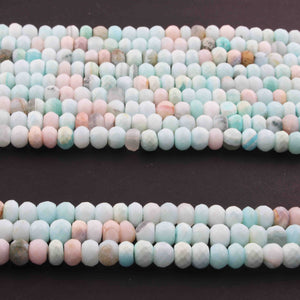 1  Strand Peru opal Faceted Roundells -Round  Roundells 7mmx9mm-13 Inches BR0321 - Tucson Beads