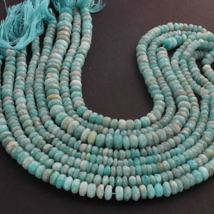 1 Long Strand Amazonite Faceted Rondelles -Round Shape Rondelles 10mmx5mm-5mmx2mm 10.5 Inches BR01625 - Tucson Beads