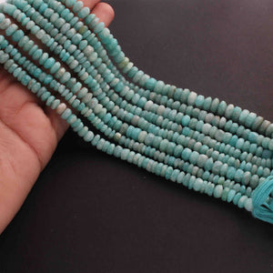 1 Long Strand Amazonite Faceted Rondelles -Round Shape Rondelles 10mmx5mm-5mmx2mm 10.5 Inches BR01625 - Tucson Beads