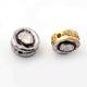 1 PC Beautiful Pave Rose Cut Diamond 925 Sterling Silver /  Vermeil Round Bead - Antique Finish Bead With Hole 9mm PDC1001 - Tucson Beads