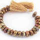 1 Strand Labradorite Golden Coated Faceted Roundelles - Golden Rondelle Beads 12mm 8 Inches BR4055 - Tucson Beads