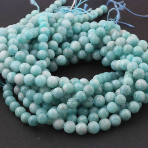 1 Strand  Amazonite Best Quality Smooth Round Balls - Smooth Balls Beads - 9mm 15 Inches BR0045 - Tucson Beads