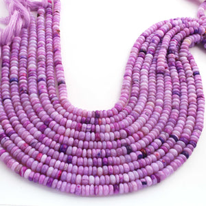 1  Strand Natural Lavender Opal  Smooth Rondelle -Gem Stone Beads Plain Rondelles  Beads, 6mm-13 Inches BR02963 - Tucson Beads