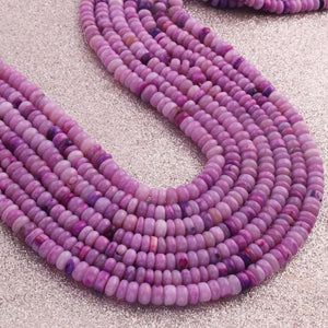 1  Strand Natural Lavender Opal  Smooth Rondelle -Gem Stone Beads Plain Rondelles  Beads, 6mm-13 Inches BR02963 - Tucson Beads