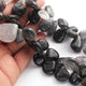 1 Long Strand Black Rutile Smooth Pear Briolettes -Pear Shape Briolettes -15mmx13mm-26mmx15mm -7 Inches BR01621 - Tucson Beads