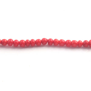 1 Strand Red Coral Smooth Beads Balls Beads, Gemstone Balls Beads-4mm -14.5 Inches br1008 - Tucson Beads