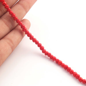 1 Strand Red Coral Smooth Beads Balls Beads, Gemstone Balls Beads-4mm -14.5 Inches br1008 - Tucson Beads