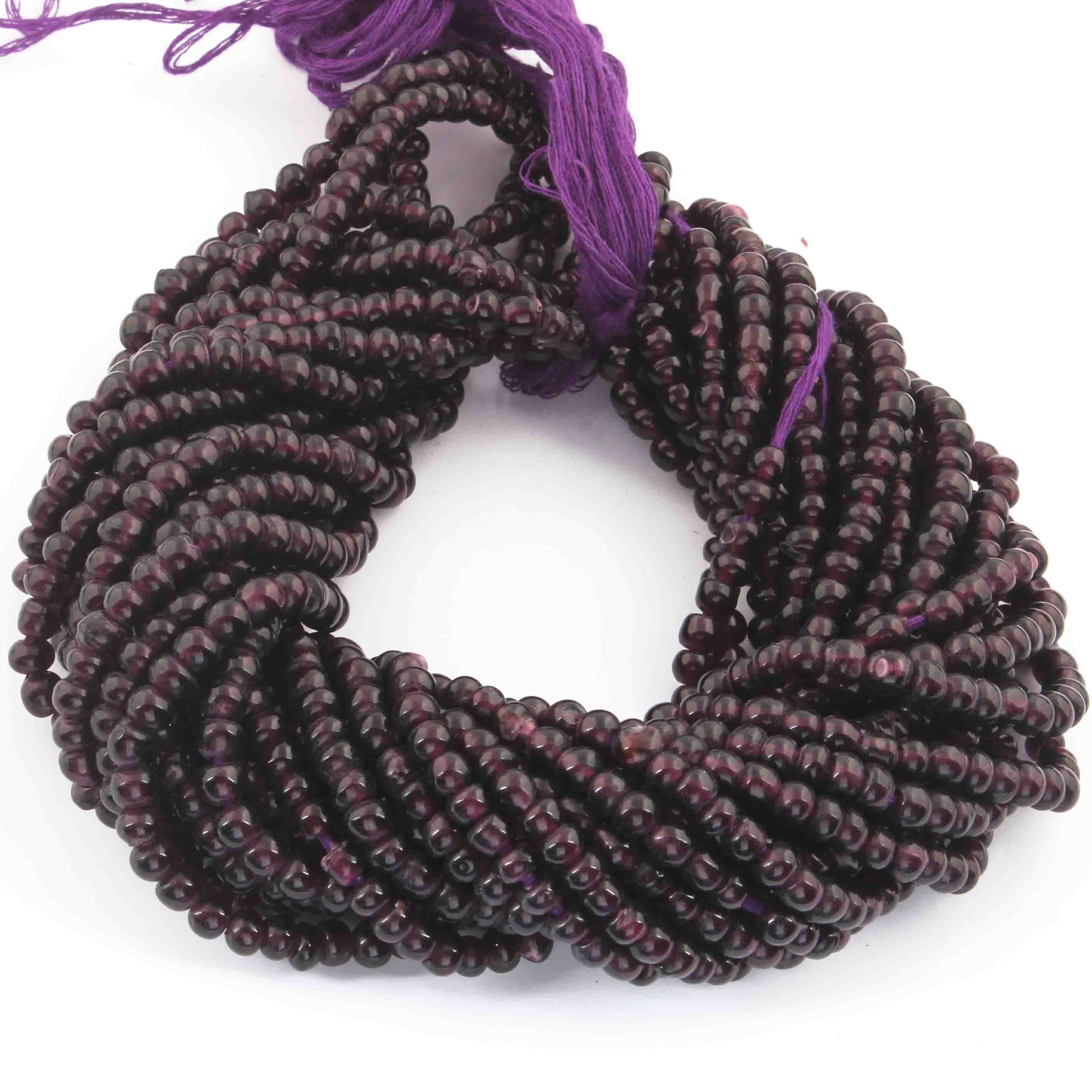 4mm Faceted AAA Natural African Amethyst Rondelle Beads Strand, 13 Inches  Long Strand