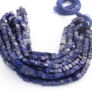 1 Long Strand Lapis Smooth Briolettes -Box,Cube Briolettes  2mmx5mm-5mmx6mm-17Inches BR01654 - Tucson Beads