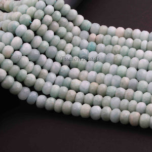 1 Strand Amazonite Faceted Rondelles - Amazonite Roundel Beads - 9mm-10mm - 13 Inches BR01041 - Tucson Beads