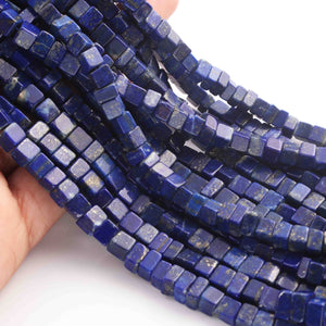 1 Long Strand Lapis Smooth Briolettes -Box,Cube Briolettes  2mmx5mm-5mmx6mm-17Inches BR01654 - Tucson Beads