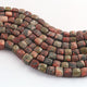 1 Strand Unakite Faceted Cube Beads- Faceted Cube beads 8mm-9mm 8.5 Inches BR1082 - Tucson Beads