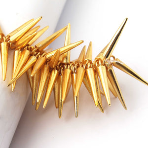 10 Pcs Designer 24k Gold Plated Spike Charm ,Copper Design Pendant ,Jewelry Making 26mmx4mm GPC560 - Tucson Beads