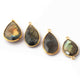 4  Pcs Labradorite Faceted Assorted Shape 24k Gold Plated Pendant&Connector - 31mmx15mm-25mmx27mm-PC687 - Tucson Beads