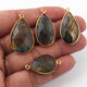 4  Pcs Labradorite Faceted Assorted Shape 24k Gold Plated Pendant&Connector - 31mmx15mm-25mmx27mm-PC687 - Tucson Beads