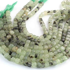 1 Strand Green Pyrite Smooth Cube Beads - Cube Beads 6mmx7mm-8mmx9mm-10 InchesBR01652 - Tucson Beads