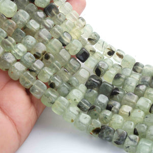 1 Strand Green Pyrite Smooth Cube Beads - Cube Beads 6mmx7mm-8mmx9mm-10 InchesBR01652 - Tucson Beads