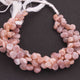 1 Strands Peach Moonstone Smooth Briolettes - Heart Beads 7mm-11mm- 9 Inches BR2629 - Tucson Beads