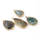 4 Pcs Mix Stone Faceted Pear Shape 24k Gold Plated Pendant&Connector - 39mmx8mm-27mmx18mm PC694 - Tucson Beads