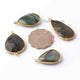 4 Pcs Mix Stone Faceted Pear Shape 24k Gold Plated Pendant&Connector - 39mmx8mm-27mmx18mm PC694 - Tucson Beads